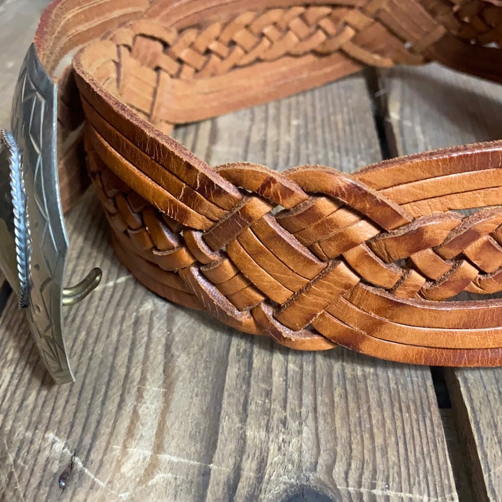 Vintage Hand Made Leather Belt - Picture 3 of 3